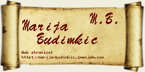 Marija Budimkić vizit kartica